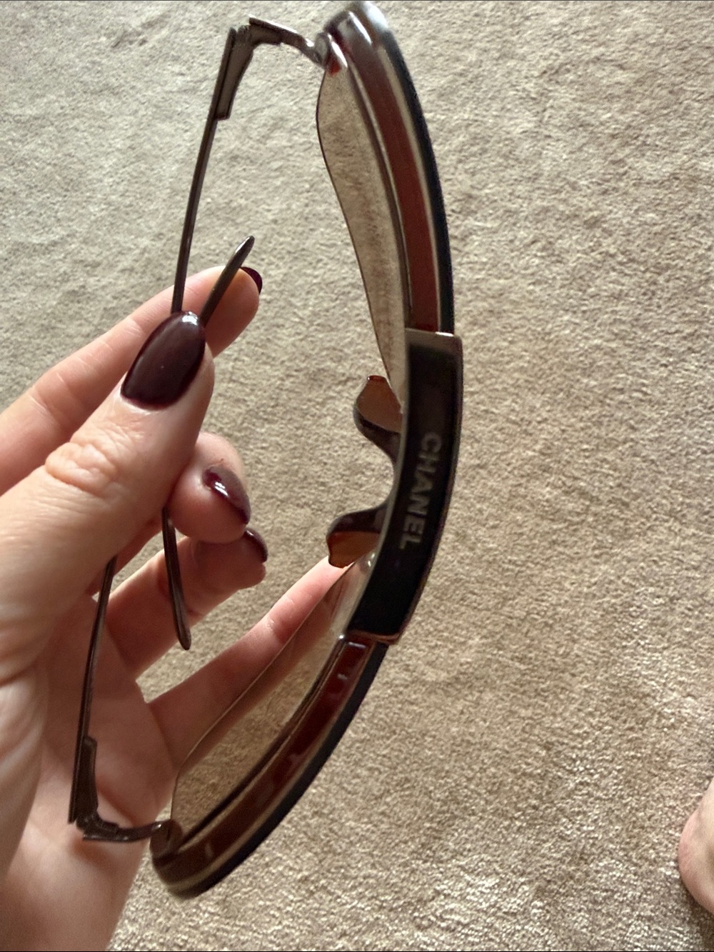 Vintage CHANEL Brown Gradient Shield Sunglasses - Picture 2 of 2